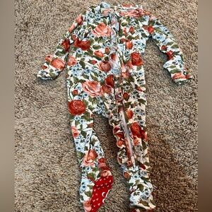 Posh Peanut newborn bamboo floral footie sleeper